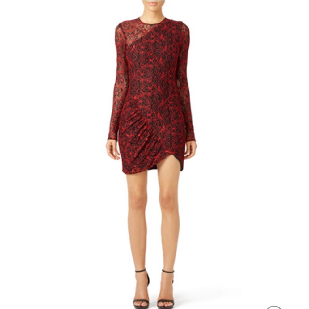 Parker Vicky Lace Long sleeve Sexy Mini Dress Holiday Seasonal Party Cocktail